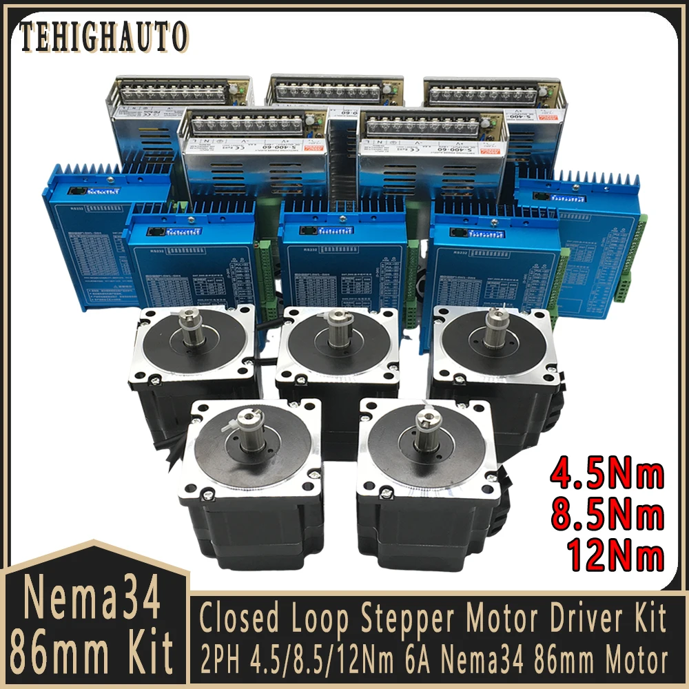 Nema34 86mm مجموعة محرك متدرج - مراجعة Hybrid Servo Driver Nema 34 8.5Nm وسعره