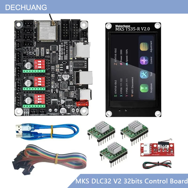 وحدة تحكم MKS DLC32 V2 GRBL لا - مراجعة Mach3 Usb Cnc Controller 4 Axis 100Khz وسعره