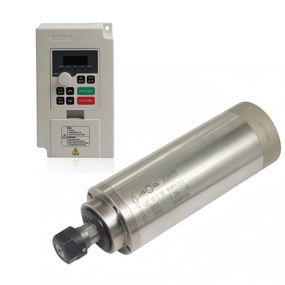 GDZ-80-2.2B طقم محرك مغزلي CNC - مراجعة 2.2Kw Water Cooled Spindle Kit Vfd وسعره