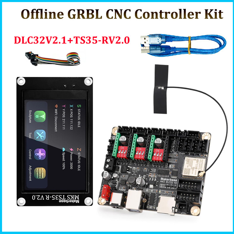 Makerbase MKS DLC32 V2.1 32Bit - مراجعة Grbl 32 Bit Control Board Offline Display وسعره