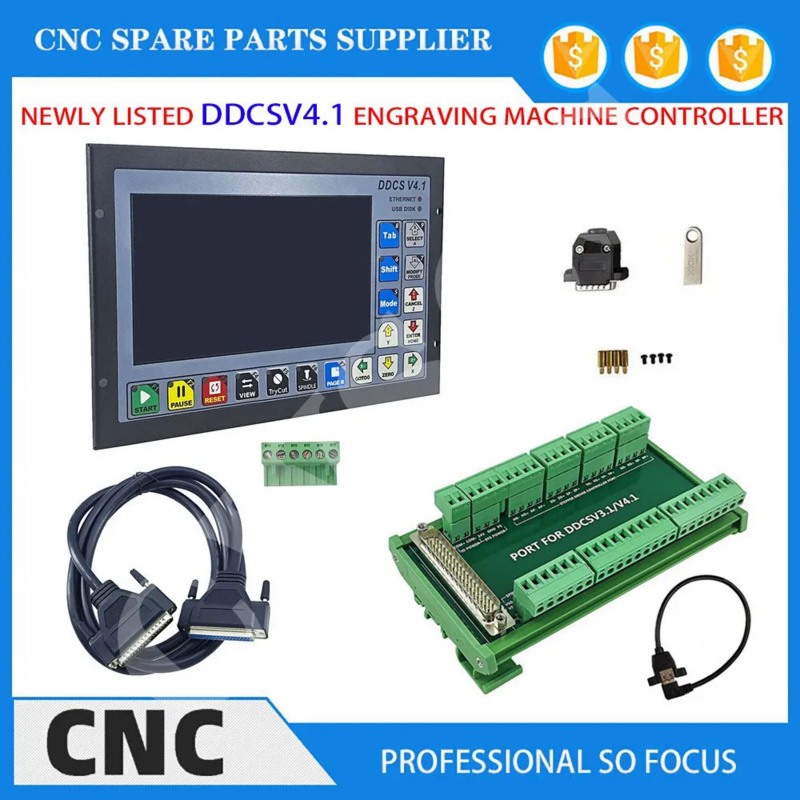 أحدث ترقية DDCSV3.1 DDCS V4.1  - مراجعة Ddcs V4.1 4 Axis Cnc Offline Controller وسعره