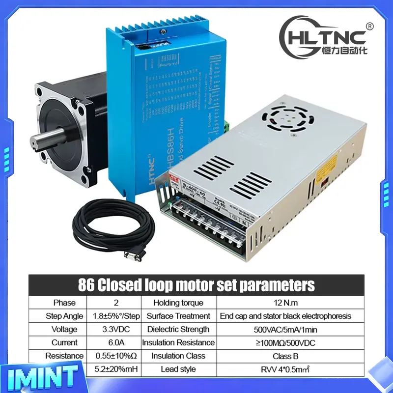 محرك خطوي HLTNC Nema 34 ذو حلق - مراجعة Hybrid Servo Driver Nema 34 8.5Nm وسعره